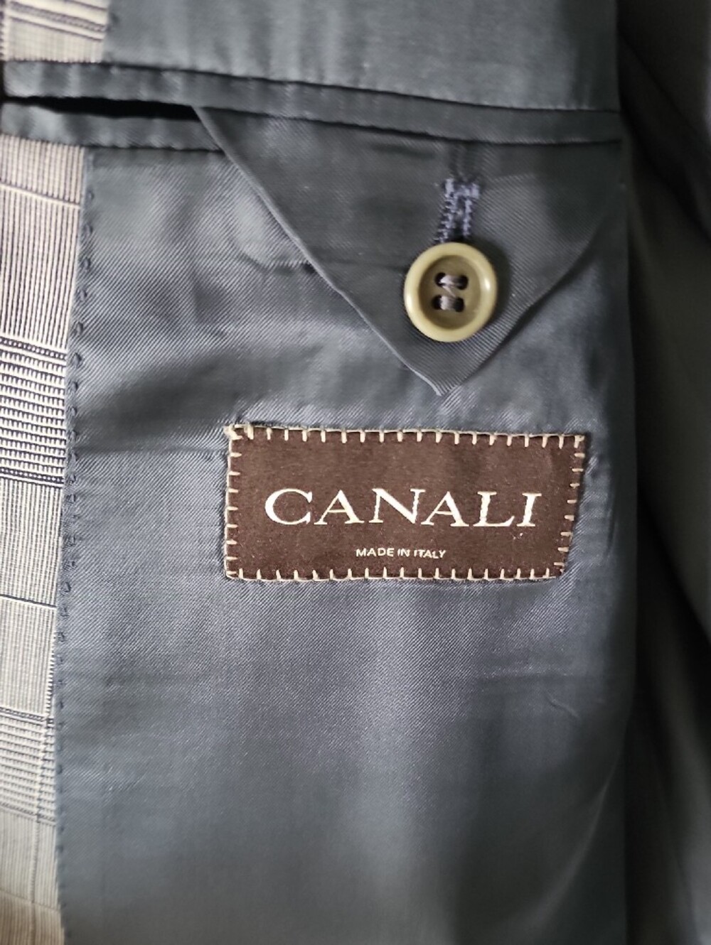 Canali Gray Plaid Double-Breasted Suit - Picture 2 of 10